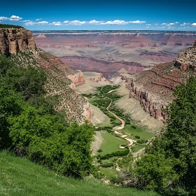 Stunning Canyon Landscape with Verdant Riverbed