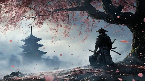 Warrior in Bloom: A Samurai's Contemplation