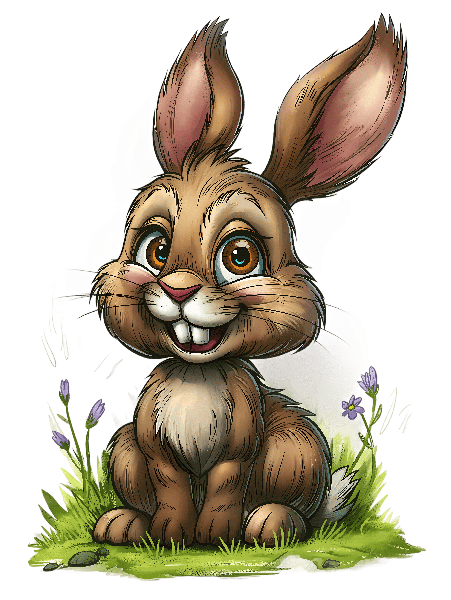 POD Design Charming Rabbit Illustration