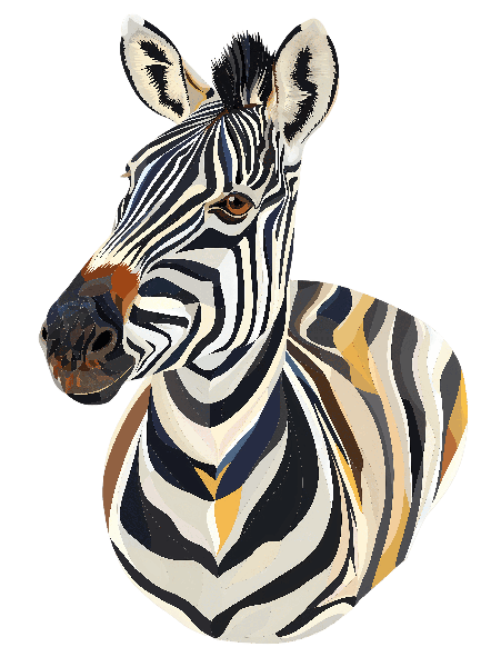 Elegant Zebra Artwork for Apparel POD Design