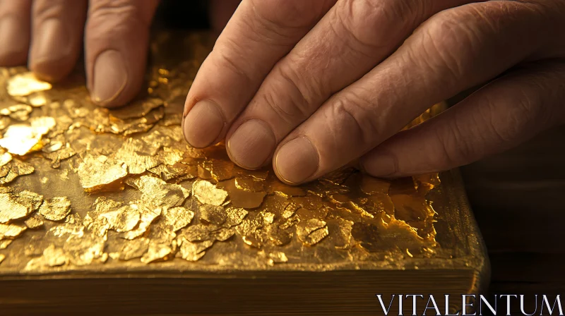 Gilding Process: Hands and Gold Leaf AI Image