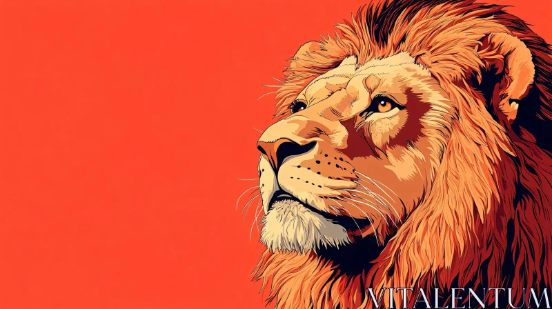 AI ART Lion Head Illustration