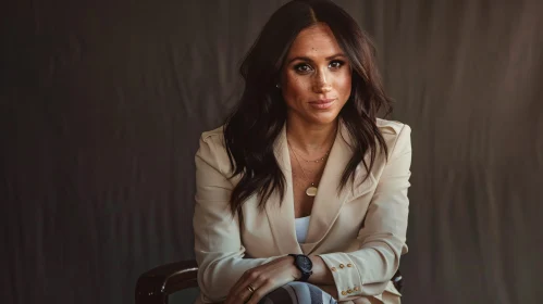 Meghan Markle in a Stylish Beige Blazer