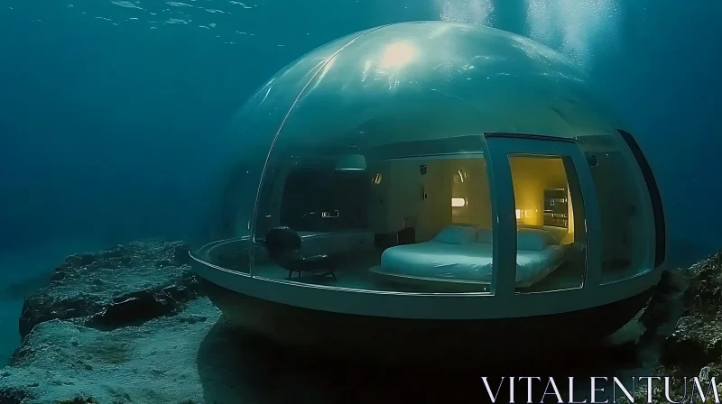 Luxury Underwater Accommodation in Dome Design AI Image