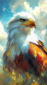 Vibrant Eagle Art with Colorful Feathers