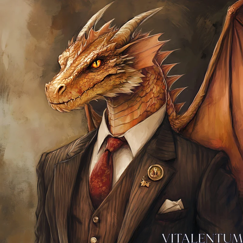 AI ART Dapper Dragon: A Fusion of Fantasy