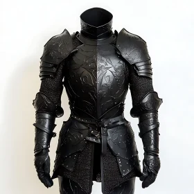 Floral Engraved Full Black Armor