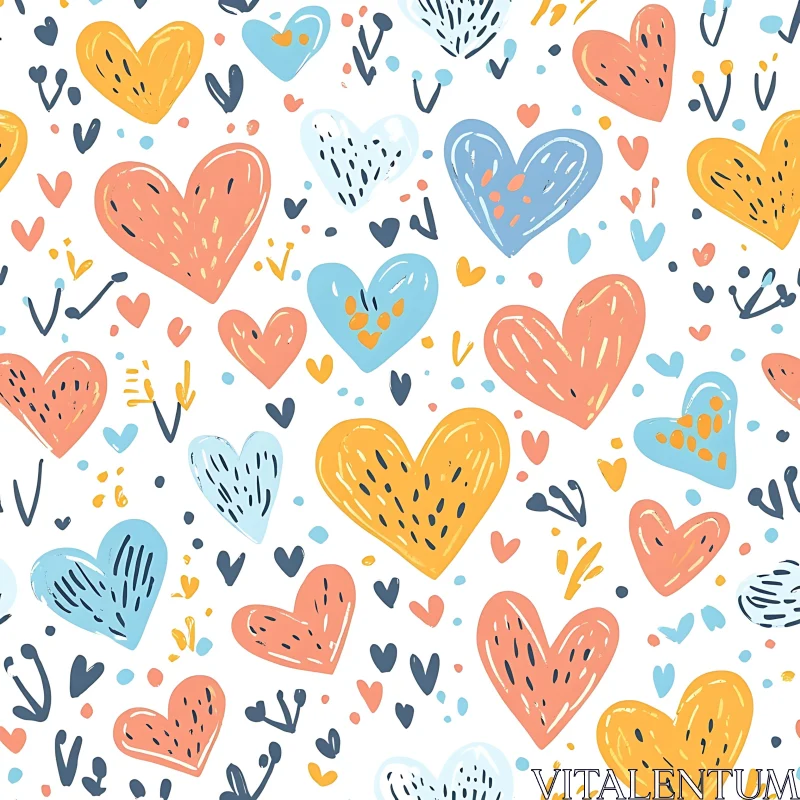 Sweet Hearts Background Pattern AI Image