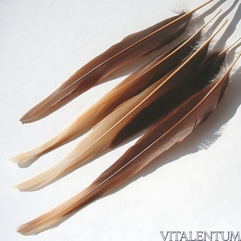 Four Brown Feathers AI Image