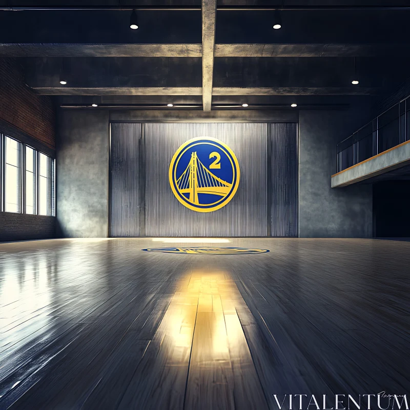 Hall with Basketball Logo AI Image