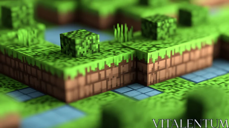 Green And Brown Minecraft World AI Image