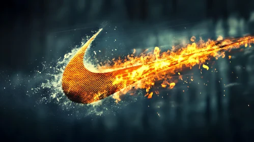 Blazing Logo with Flames