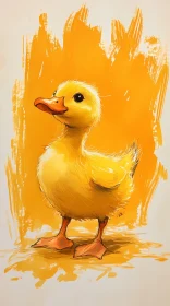 Charming Yellow Duckling Art