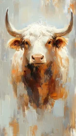 Textured Bull Portrait in Oil