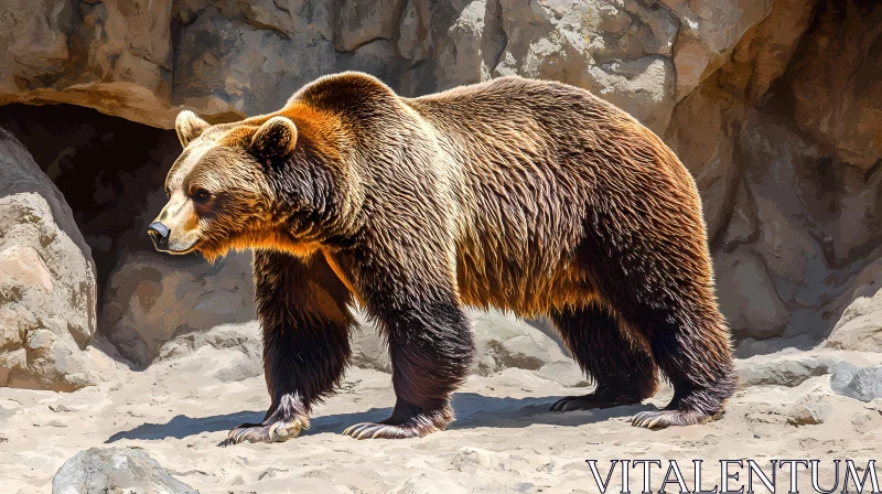 Wilderness Bear in Rocky Habitat AI Image