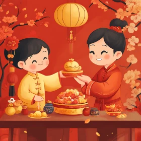 Joyful Chinese New Year Illustration