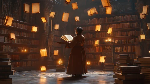 Enchanted Library Scene