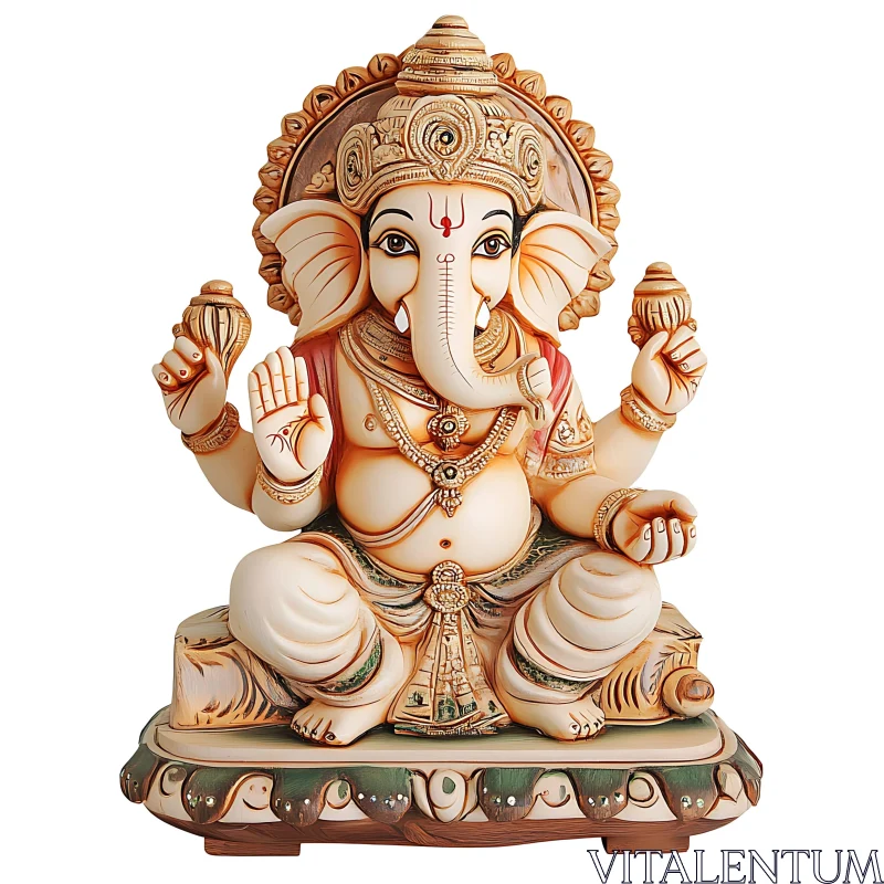 Lord Ganesha Sculpture: A Blessing of Fortune AI Image