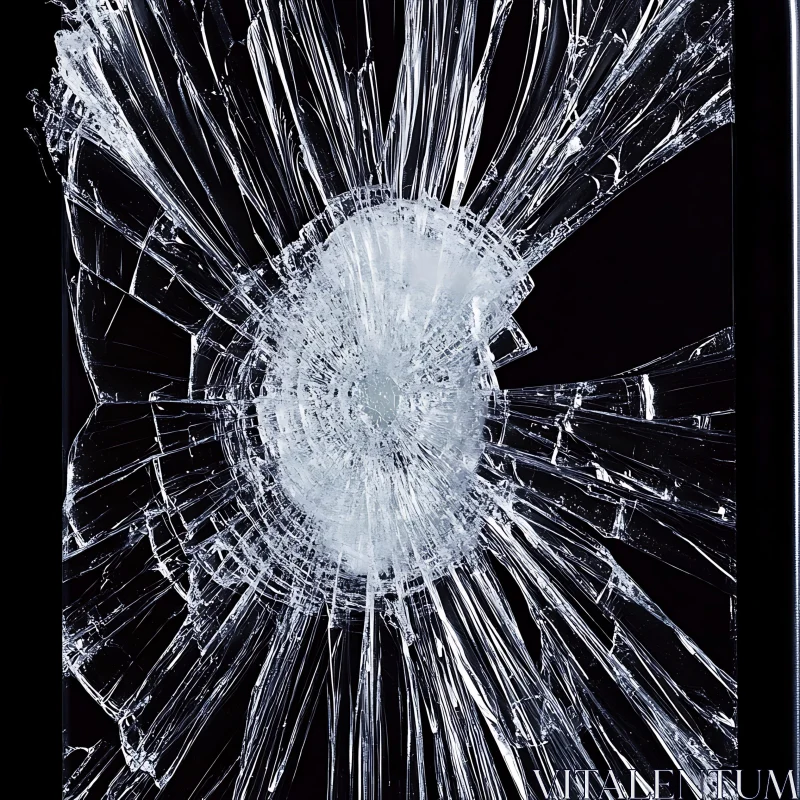 Cracked Glass Abstract - Destruction Art AI Image