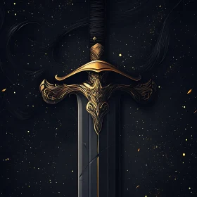 Ornate Sword with Golden Hilt