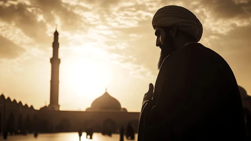 Man in Prayer Silhouette