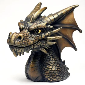 Metallic Dragon Bust Sculpture