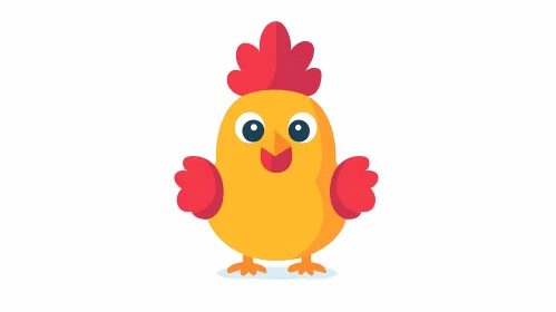 Playful Chicken Cartoon Art