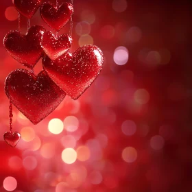 Festive Hearts Bokeh Background