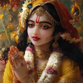 Ornate Jewelry Indian Woman Artwork