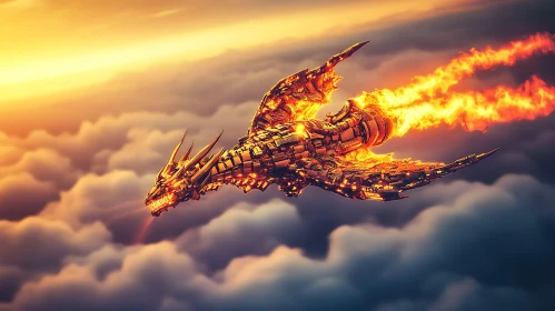 Golden Dragon in the Heavens