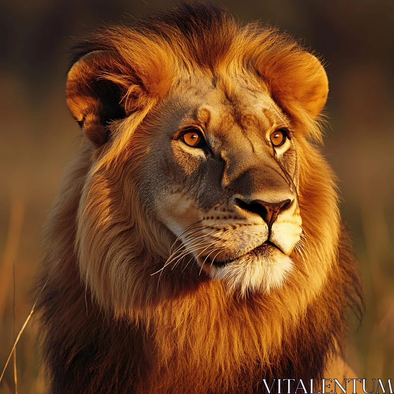 AI ART Golden Lion Gaze