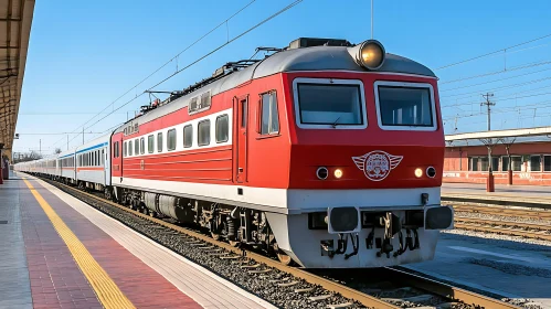 Red Train Awaiting Departure