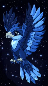 Fantasy Blue Bird Illustration