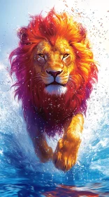 Vivid Lion in Motion