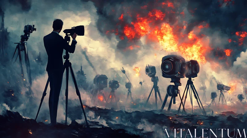 AI ART Dystopian Future: Cameras Record the Apocalypse