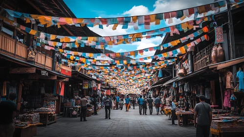 Festive Market Street Scene