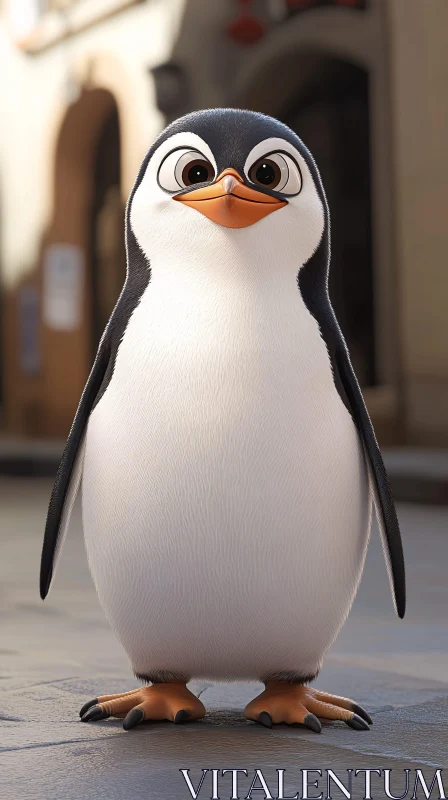 Endearing Penguin Animation AI Image