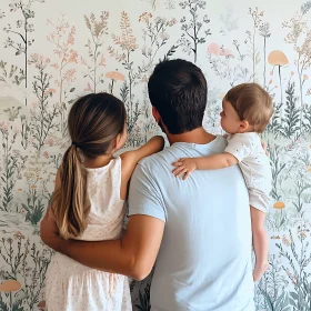 Family Embrace Amidst Floral Beauty
