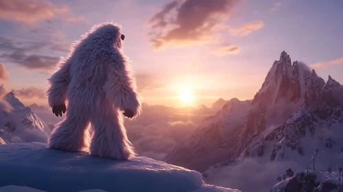 Majestic Yeti at Mountain Sunset