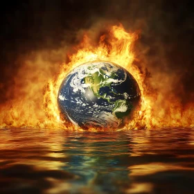 Burning Earth on Water