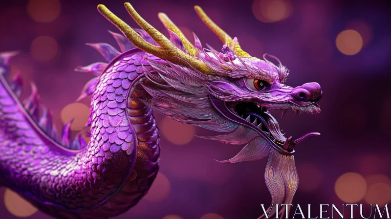 Fantastic Purple Dragon Artwork AI Image