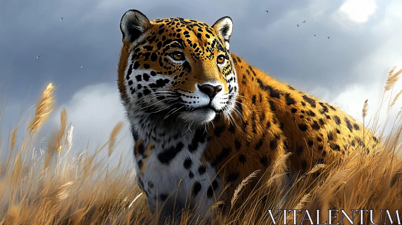 Wild Jaguar Portrait in Nature AI Image