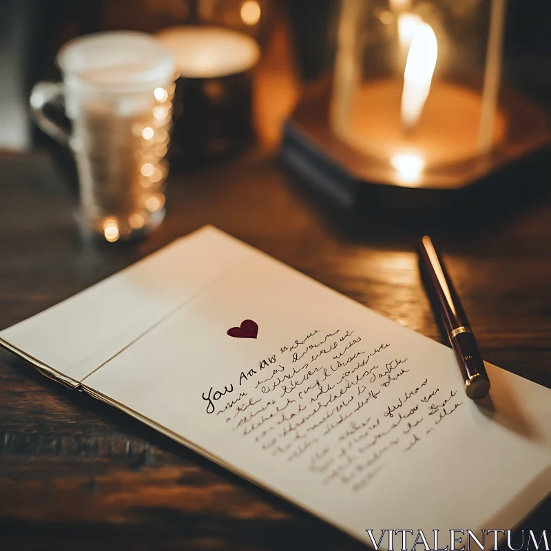 AI ART Love Letter with Candlelight