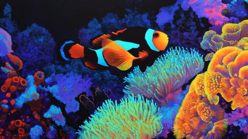 Clownfish Amongst Colorful Corals