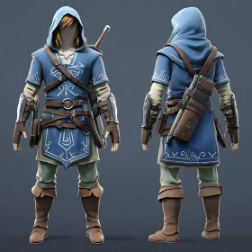 Link's Detailed Outfit: Front and Back View