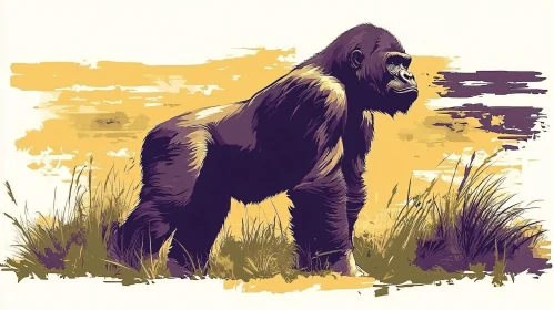 Wild Gorilla Illustration