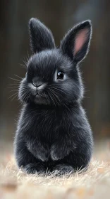 Fluffy Black Bunny Image
