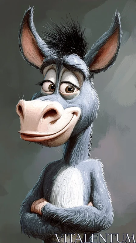 Playful Donkey Art AI Image