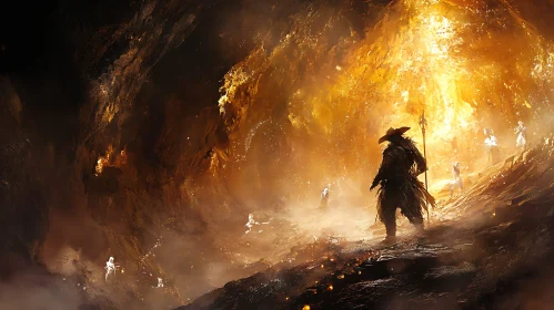 Warrior in Cave of Golden Light