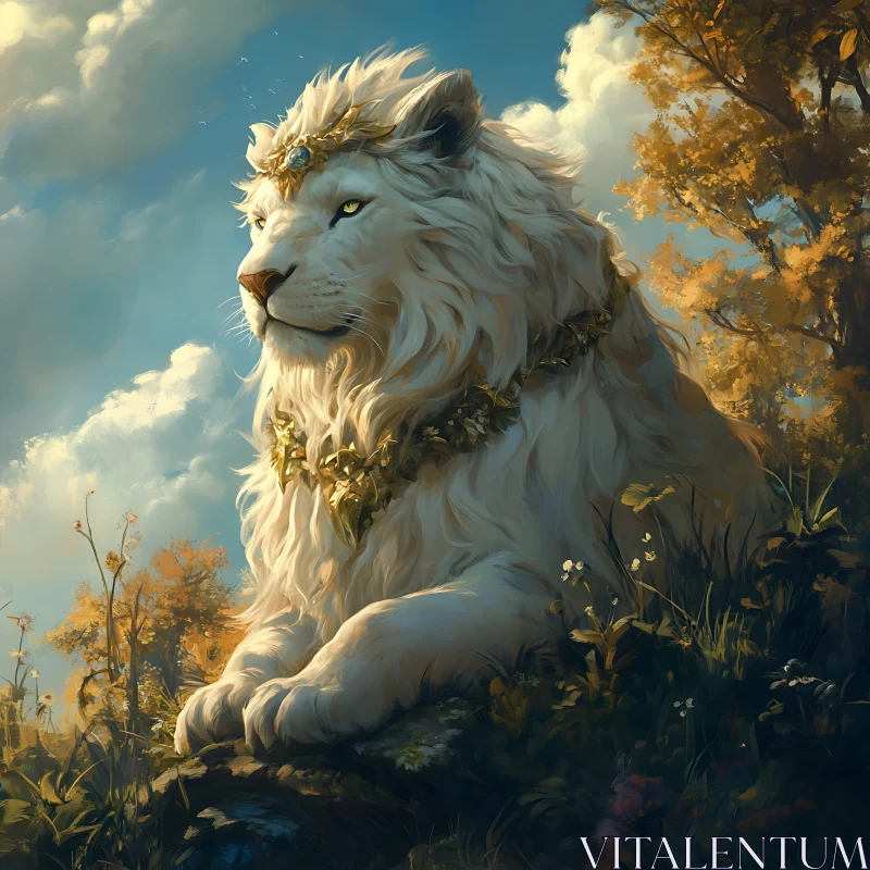 AI ART White Lion King